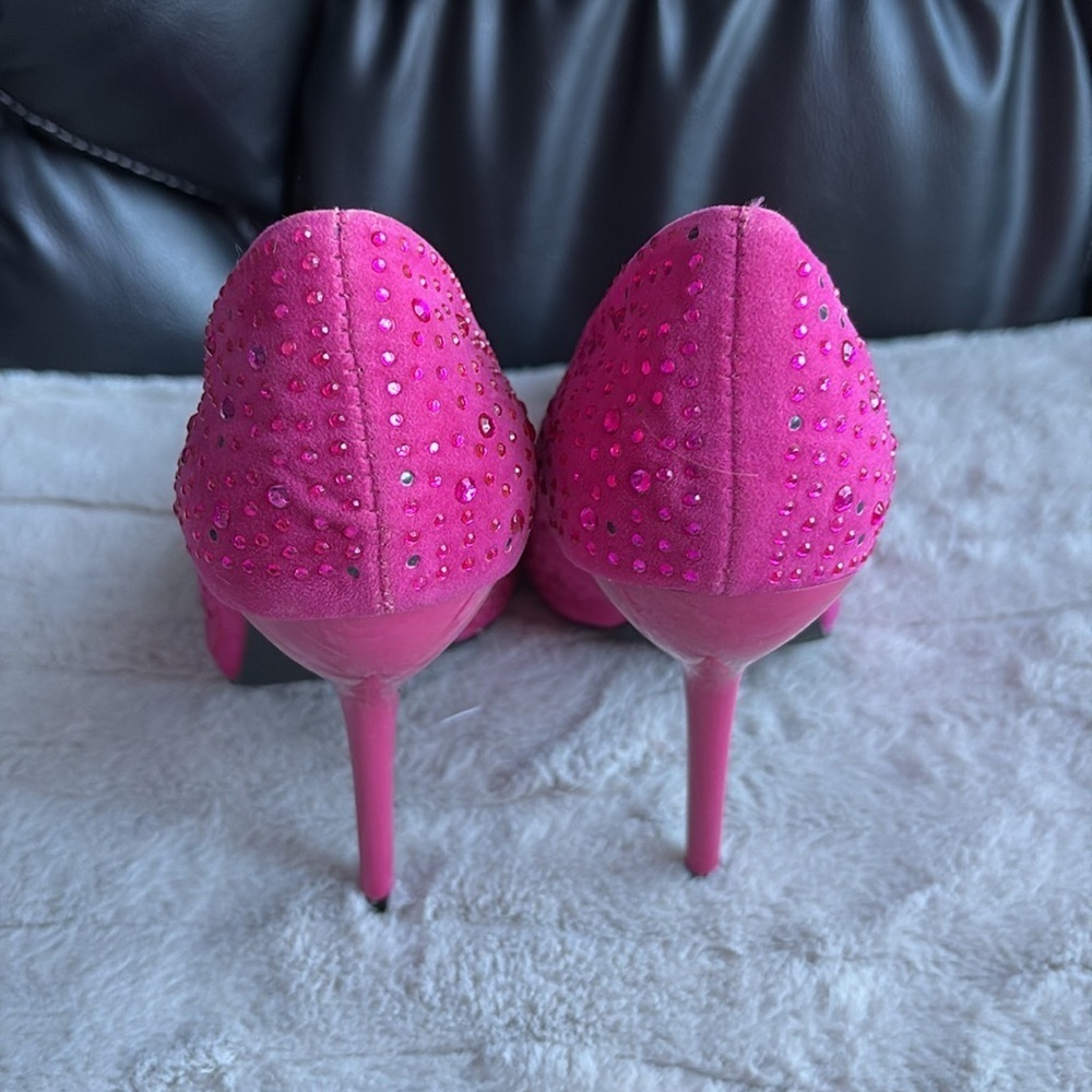 FRH Pink Rhinestone Pumps - Picture 6 of 15